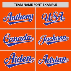 Orange Royal-White Raglan Sleeves V-Neck Hockey Jersey 3