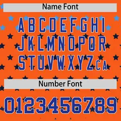Orange Royal White Raglan Star Print Baseball Jersey 4