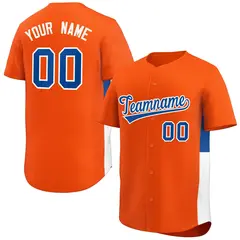 Orange Royal-White Side Two-Tone Authentic Baseball Jersey 1