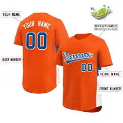 Orange Royal-White Side Two-Tone Authentic Baseball Jersey 2