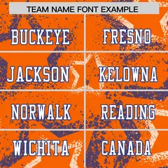 Orange Royal-White Star Graffiti Authentic Football Jersey 3
