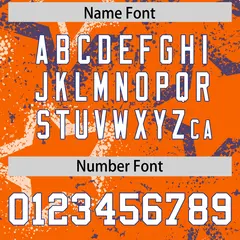 Orange Royal-White Star Graffiti Authentic Football Jersey 4