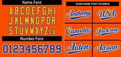 Orange Royal-White Stripe Raglan Sleeves Baseball Jersey 3