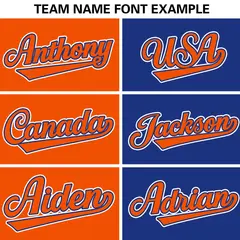 Orange Royal-White Two Tone Split Letterman Varsity Jacket 7