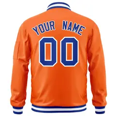 Orange Royal-White Varsity Full-Zip Letterman Bomber Jacket 4