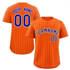 Orange Royal-Yellow Stripe Fashion Baseball Jersey