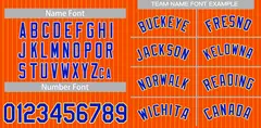 Orange Royal-Yellow Stripe Fashion Baseball Jersey 2