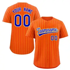 Orange Royal-Yellow Stripe Fashion Baseball Jersey