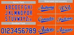 Orange Royal-Yellow Stripe Fashion Baseball Jersey 2