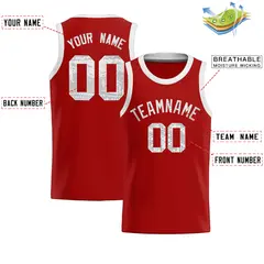 Orange Sequined Trim Athletic Basketball Jersey 2