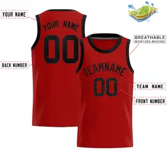 Orange Sequined Trim Athletic Basketball Jersey 2