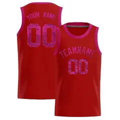 Orange Sequined Trim Athletic Basketball Jersey 1