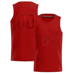 Orange Sequined Trim Athletic Basketball Jersey 1
