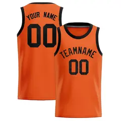 Orange Sequined Trim Athletic Basketball Jersey 1