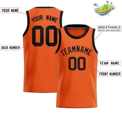 Orange Sequined Trim Athletic Basketball Jersey 2