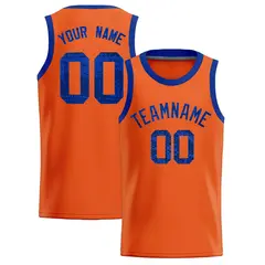 Orange Sequined Trim Athletic Basketball Jersey 1