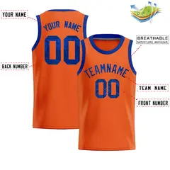 Orange Sequined Trim Athletic Basketball Jersey 2