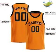 Orange Sequined Trim Athletic Basketball Jersey 2