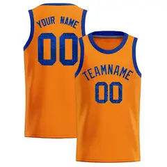 Orange Sequined Trim Athletic Basketball Jersey 1