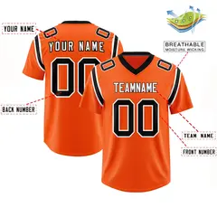 Orange Shoulder Cut Two-Tone Authentic Football Jersey 2