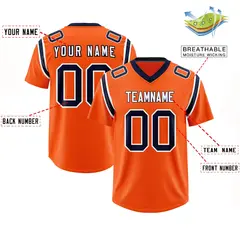Orange Shoulder Cut Two-Tone Authentic Football Jersey 2