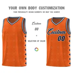Orange Side Blocks Basketball Uniform Jersey 3