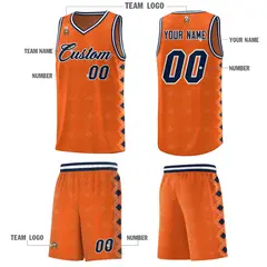 Orange Side Blocks Basketball Uniform Jersey 5