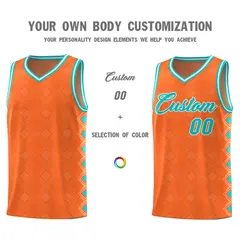 Orange Side Blocks Basketball Uniform Jersey 3