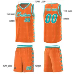 Orange Side Blocks Basketball Uniform Jersey 5