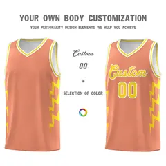 Orange Side Lightning Graffiti Basketball Jersey 3