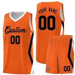 Orange Side Rhombus Graffiti Pattern Basketball Jersey 1