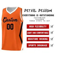 Orange Side Rhombus Graffiti Pattern Basketball Jersey 2