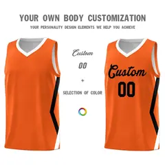 Orange Side Rhombus Graffiti Pattern Basketball Jersey 3