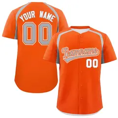 Orange Silver Color Block Authentic Baseball Jersey 1