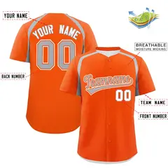 Orange Silver Color Block Authentic Baseball Jersey 2