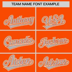 Orange Silver Color Block Authentic Baseball Jersey 3