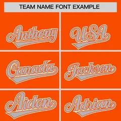 Orange Silver Contrast Raglan Baseball Jersey 3