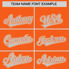 Orange Silver Edge Color Block Baseball Jersey 3