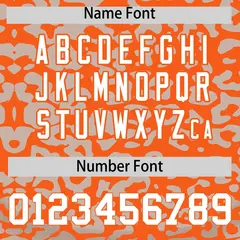 Orange Silver Leopard Print Baseball Jersey 4