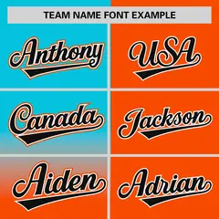 Orange Sky Blue Half Gradient Authentic Baseball Jersey 3