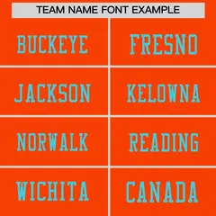 Orange Sky Blue Sequin Lettering Football Jersey 3