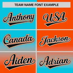 Orange Sky Blue Symmetrical Gradient Baseball Jersey 3
