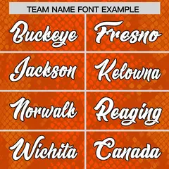 Orange Snakeskin Graffiti Pattern Authentic Football Jersey 3