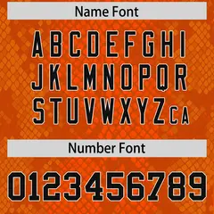Orange Snakeskin Graffiti Pattern Authentic Football Jersey 4