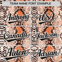 Orange Snakeskin Pattern Sleeveless Baseball Jersey 3