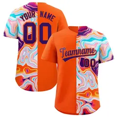 Orange Split Fluid Fashion Authentic Baseball Jersey