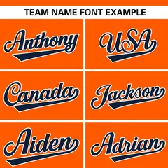 Orange Stand Collar Classic Authentic Baseball Jersey 3