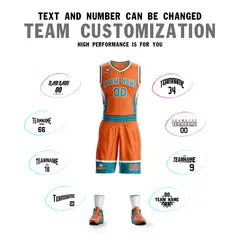 Orange Teal White Graffiti Lightning Basketball Jersey 4