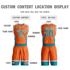 Orange Teal White Graffiti Lightning Basketball Jersey 3