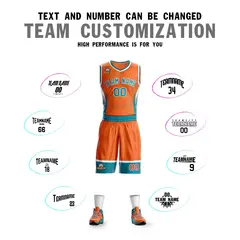Orange Teal White Graffiti Lightning Basketball Jersey 4